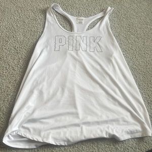 COPY - Pink active muscle tank top barley wore